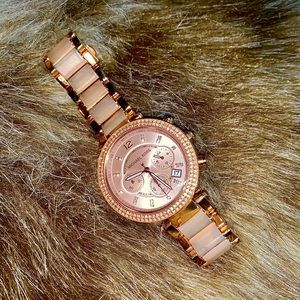 MICHAEL KORS crystallized watch in those gold